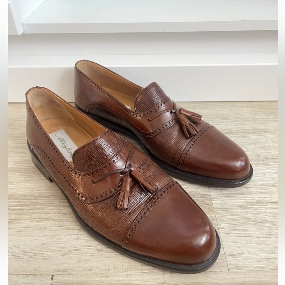 Mezlan Leather Tassel Dress Loafers 9.5